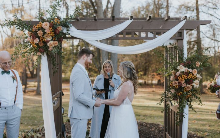 Wedding officiant performing intimate elopement ceremony in Ottawa