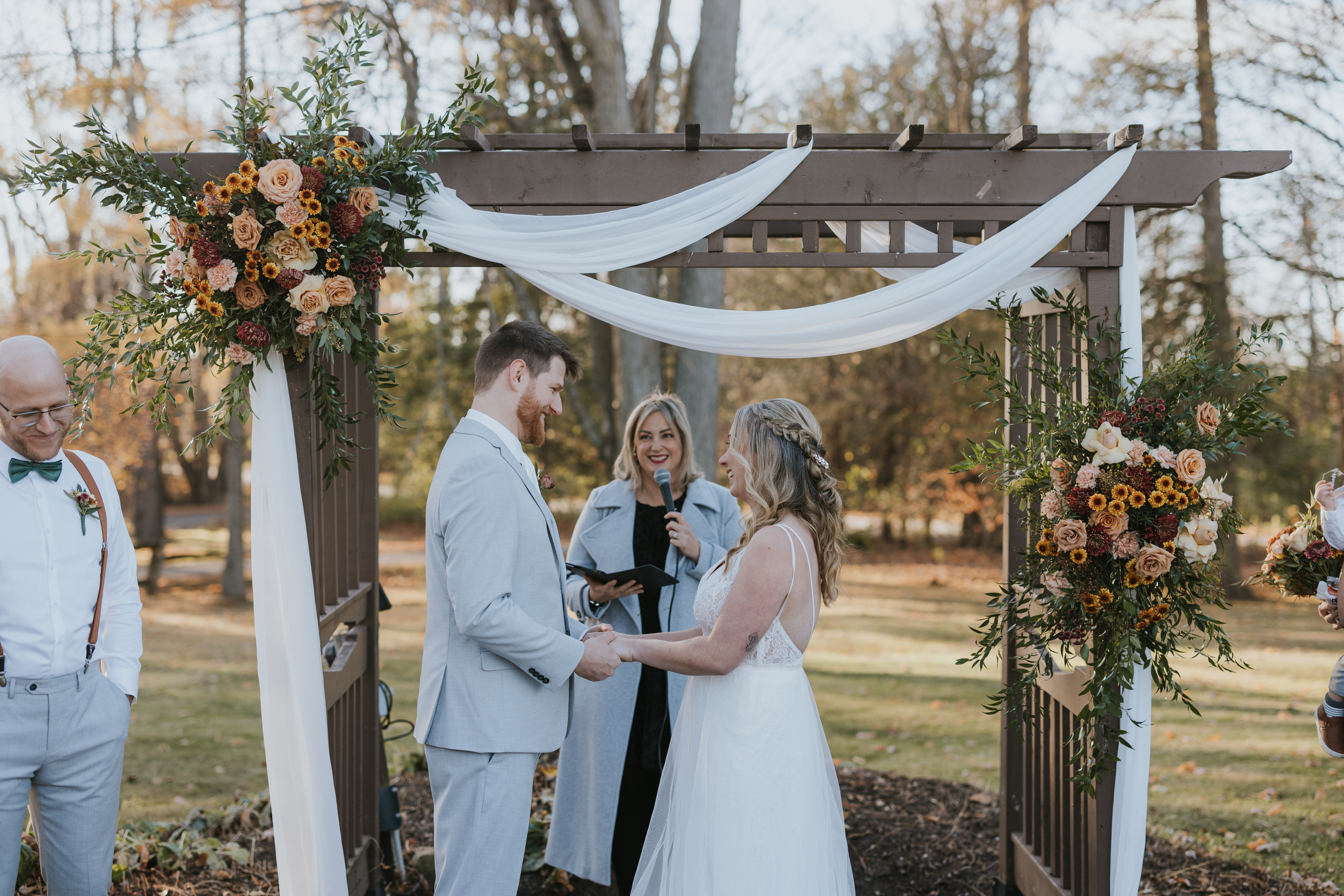 Wedding officiant performing intimate elopement ceremony in Ottawa